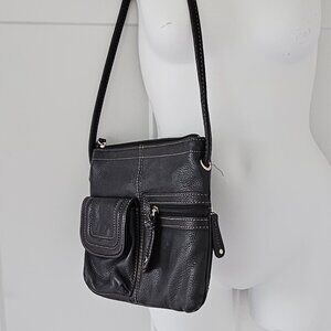 Tignatello Ladies Black Leather Shoulder Bag